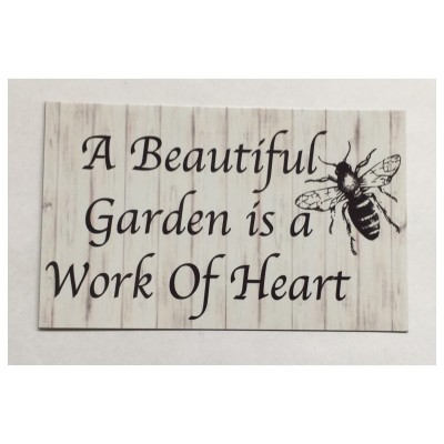 Garden Sign Flowers Seeds Gardening Bee Tin Wall Plaque or Hanging     302261736634